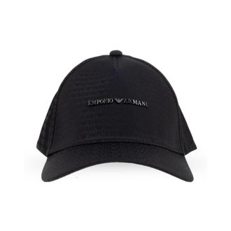 Emporio Armani Caps, unisex, Black, Size: ONE SIZE Jacquard Nylon Baseball Cap
