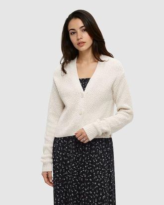 tentree Poplar Cardigan in Cotton White at Nordstrom, Size X-Small