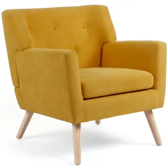 IDMarket Idmarket - Poltrona Scandinava In Tessuto Giallo Senape Liv