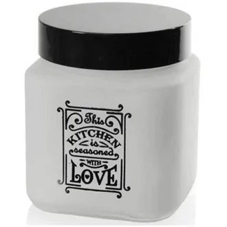 Trade Shop Trade Shop - Contenedor De Sat&eacute;n Contempor&aacute;neo Cuadrado Cuadrado Plaza Tarro 1000 Ml 12 Cm 833502