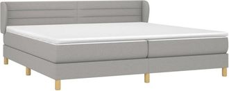 vidaXL Vidaxl - Cama Box Spring Con Colch&oacute;n Tela Gris Claro 200x200 Cm