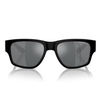 A|X Armani Exchange Light Grey Mirror Square Mens Sunglasses AX4141SU 80786G 56