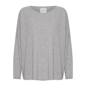 Part Two Light Grey Melange Knit Jumper - female - Part Two - Round-neck Knitwear - Gray - L - Knitwear