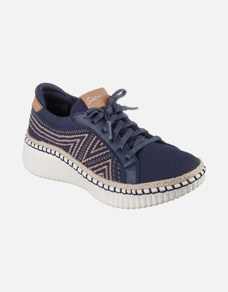 Skechers Womens Skechers Wilshire Blvd - Bellevue Textile Womens Navy Standard Trainers - Size: 3