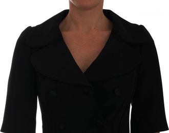Dolce & Gabbana Womens Black Short Croped Jacket Blazer Virgin Wool