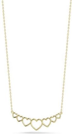 Ember Fine Jewelry 14K Gold Open Heart Curved Bar Pendant Necklace at Nordstrom Rack
