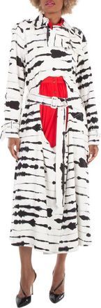 Burberry Ladies Cut-Out Detail Watercolour Print Trench Coat, Brand Size 2 (US Size 0)