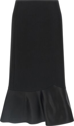 Fendi Black Virgin Wool Midi Womens Skirt