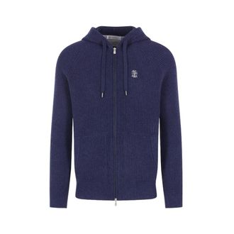 Brunello Cucinelli Sudadera de Cachemira - Sweatshirts & Hoodies - Hombre - Azul - S