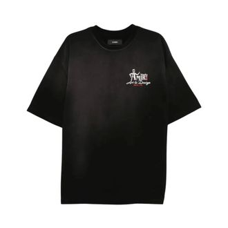 Amiri Tops, Heren, Zwart, M, Camiseta MC