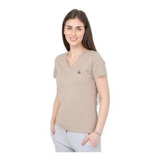 Jott Jott, Tops, Dames, Beige, L, Katoen, V-hals T-shirt