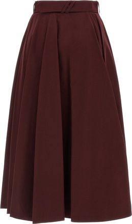 Burberry Double-Breasted Cotton Skirt - Burgundy