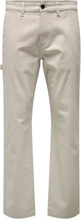 Only & Sons Ruime Werkbroek - Heren - Straight fit broeken - Beige - W31 L32 - Katoen - Broeken