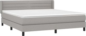 vidaXL Cama Box Spring Con Colch&oacute;n Tela Gris Claro 180x200 Cm Vidaxl
