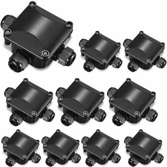 OEM Caja De Conexiones, Caja De 10 Piezas, Conector De 3 V&iacute;as Impermeable Ip66, Resistente Al Agua Para Exteriores, Para Cables De 4 A 15 Mm De Di&aacute;metro H