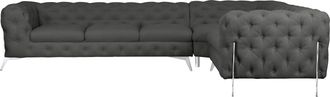 HOME AFFAIRE Chesterfield-Sofa »Amaury L-Form« grosses Ecksofa, Chesterfield-Optik, Breite 323 cm, Fussfarbe wählbar