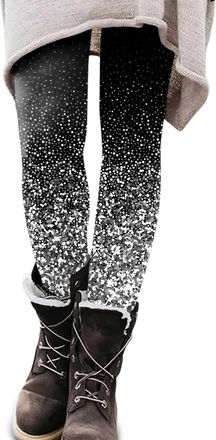 Generic Womens Thermal Tights with Sequins, Tights Womens Warm Opaque Slimming Leggings Fashion Casual Fine Soft Material Pantyhose Warm Winter Trousers Yoga 