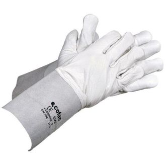 cofan Pack 12 Guantes Largos De Piel De Vacuno Con Manguito 13 Cm
