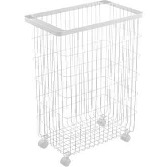 Yamazaki Tableware Cesto per biancheria con ruote in metallo H56.5cm