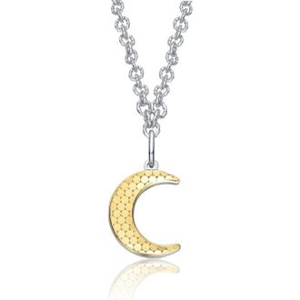 Rachel Glauber Lunar Elegance Crescent Pendant Necklace