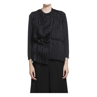 Comme Des Gar&ccedil;ons Pliss&eacute; Nylon Top - Dames - Tops - Zwart - Maat: S Nylon