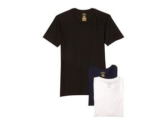 Polo Ralph Lauren Classic Fit Undershirt w/ Wicking 3-Pack Crews Mens Underwear Cruise Navy/White/Black : MD, Cotton