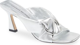 Stuart Weitzman Cece Slide Sandal in Silver at Nordstrom Rack, Size 5
