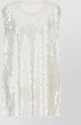 Norma Kamali sequin mesh long-sleeve top