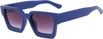 Generic Trendy Square Large Frame UV400 Sunglasses Men And Womens Daily Commuting Party Sport Vacation(Blue)