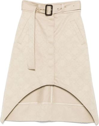 Givenchy Midi Trench Rok - Dames - Korte rokken - Beige - S - Katoen - Rokken