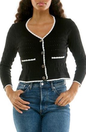 Nina Leonard Scalloped Bolero in Black/White at Nordstrom Rack, Size X-Large