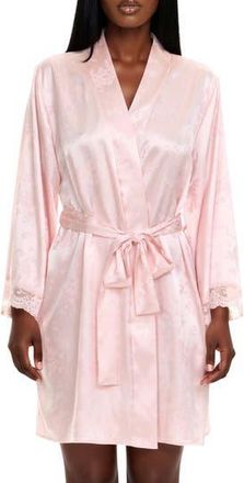 Flora Nikrooz Eloisa Floral Satin Wrap in Pink at Nordstrom Rack, Size X-Large
