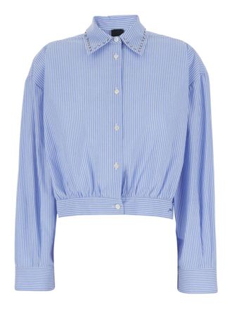 Pinko Light Blue Relaxed Stripes Shirt