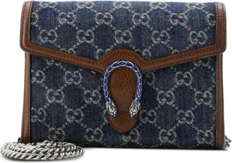 Gucci Dionysus Chain Wallet GG Denim Small crossbody bag - Blauw