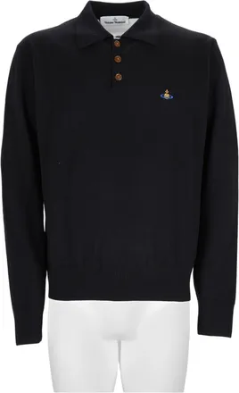 Vivienne Westwood Black Tailored Classic Collar Wool Polo Shirt
