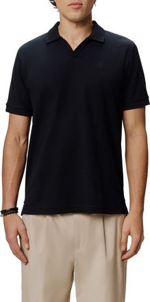 Psycho Bunny Geoffrey Johnny Collar Polo in Black at Nordstrom, Size 5