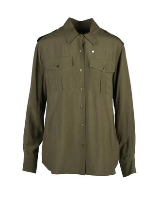 Dondup Military Green Fluid Viscose Blouse
