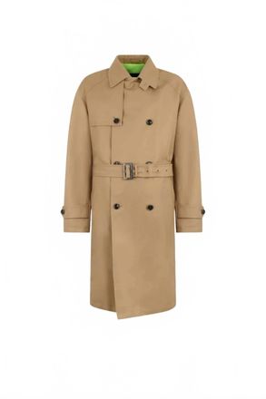 Herno Mens Double Breasted Belted Trench Coat In Beige