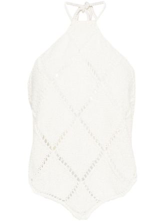 Twin-Set Top met verendetail - Beige