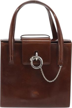 Cartier Panth&egrave;re Leather Brown Patent_Leather Handbag (Pre-Owned)