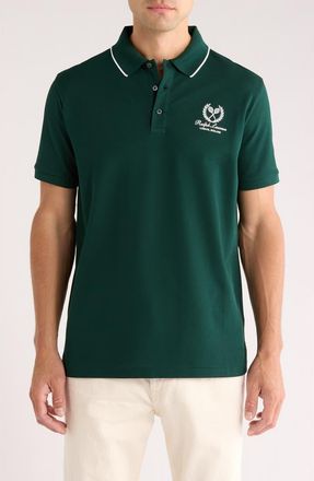 Ralph Lauren Purple Label Embroidered Cotton Piqué Polo in Moss Agate at Nordstrom, Size Xx-Large
