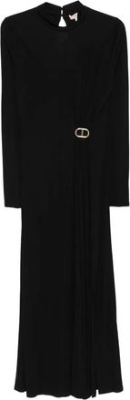 Twin-Set Abito midi a collo alto - Nero