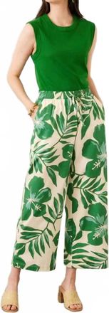 Karen Kane Destiny Drawstring Pants In Green Cream