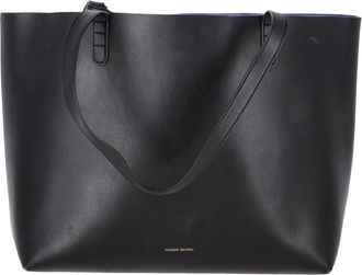 Mansur Gavriel Logo Tote Bag in Black Leather