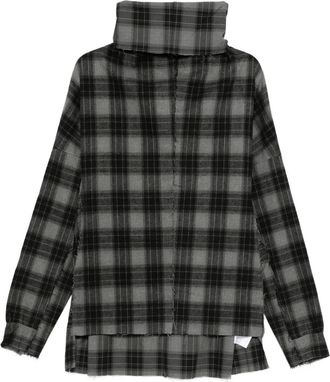 Individual Sentiments roll-neck plaid sweatshirt - Black