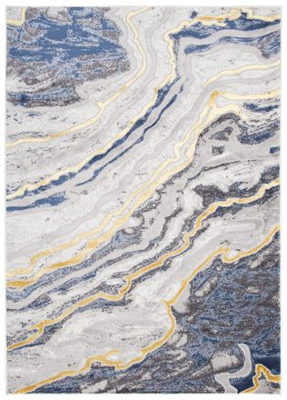 Tapiso Alfombra de sal&oacute;n azul oro gris 180 x 250 cm