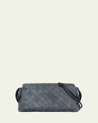 Bottega Veneta Notturno Suede Crossbody Pouch Bag