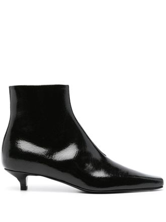 Toteme The Patent Slim 40mm ankle boots - women - Calf Leather/Calf Leather/Calf Leather - 39 - Black