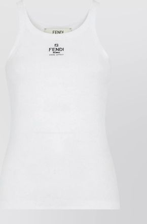 Fendi ribbed cotton sleeveless top