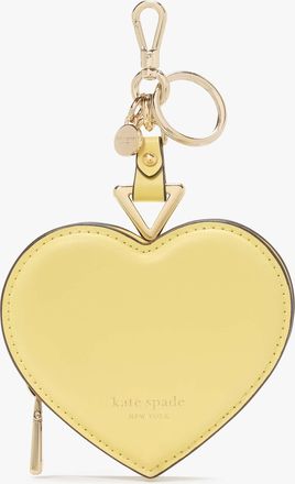 Kate Spade New York Womens Liv Heart Coin Purse in Yellow | Smooth Leather